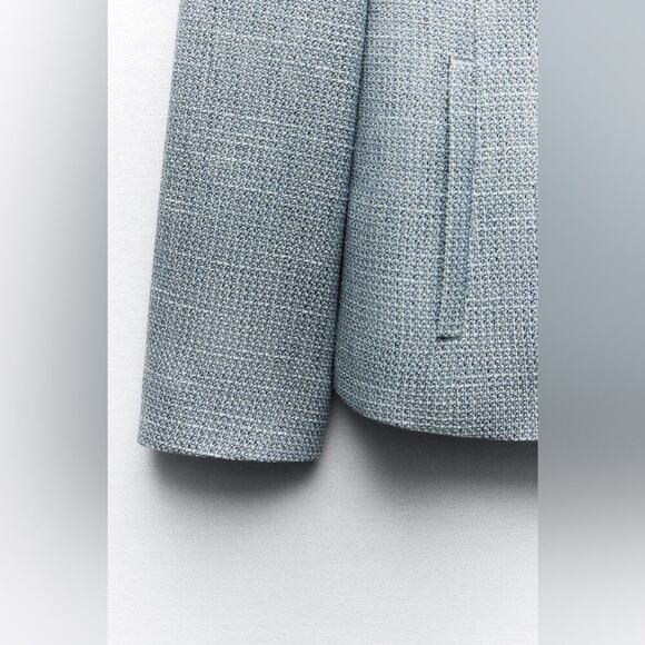 Zara TEXTURED BLAZER Size Large - Picture 8 of 13